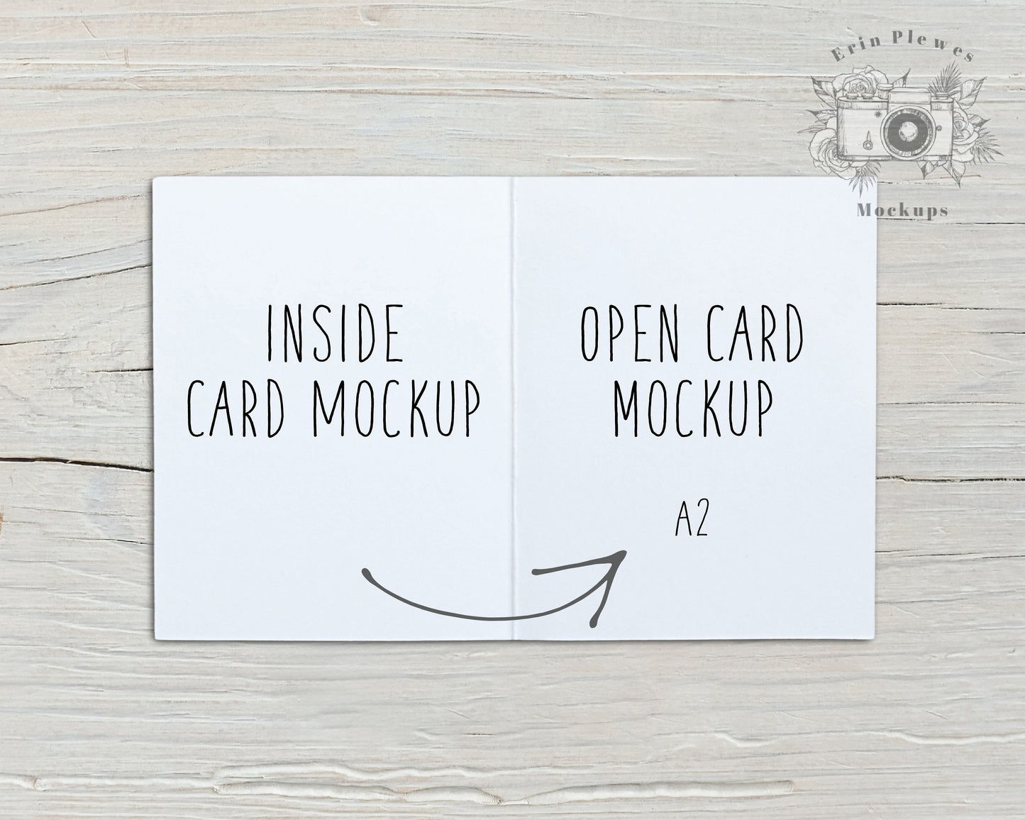 Open Card Mockup A2, Front and Back Greeting Card Mock-up for Rustic Wedding, Interior Card Stock Photo, Jpeg Instant Digital Download