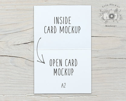 Inside Card Mockup A2, Greeting Card Front and Back Mock-up, Interior Card Mock Ups, Jpeg Instant Digital Download
