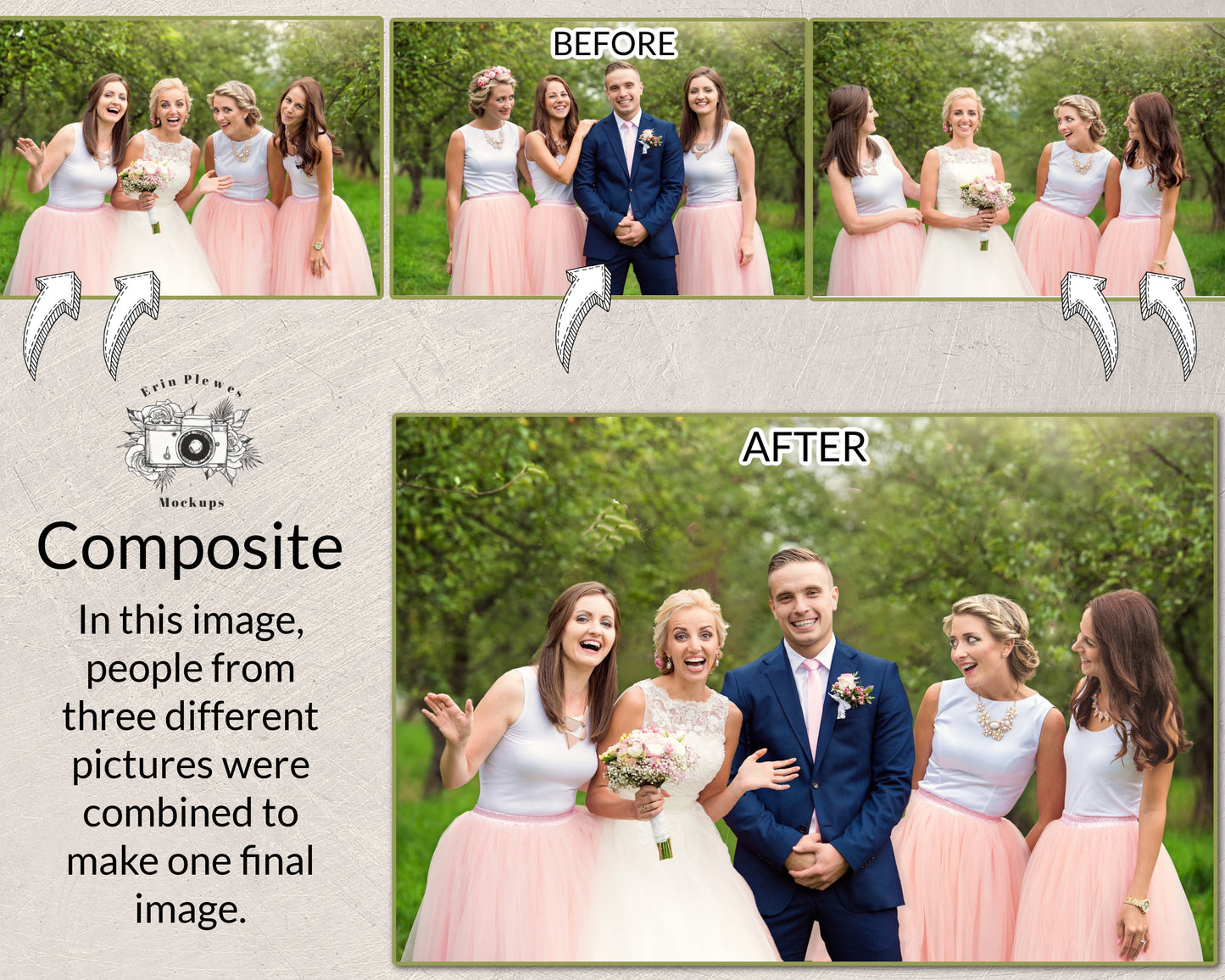 Photoshop Services, Add loved one photo, Photoshop Deceased, Person Removal, Add person to photo, Photo Merge - Level 2