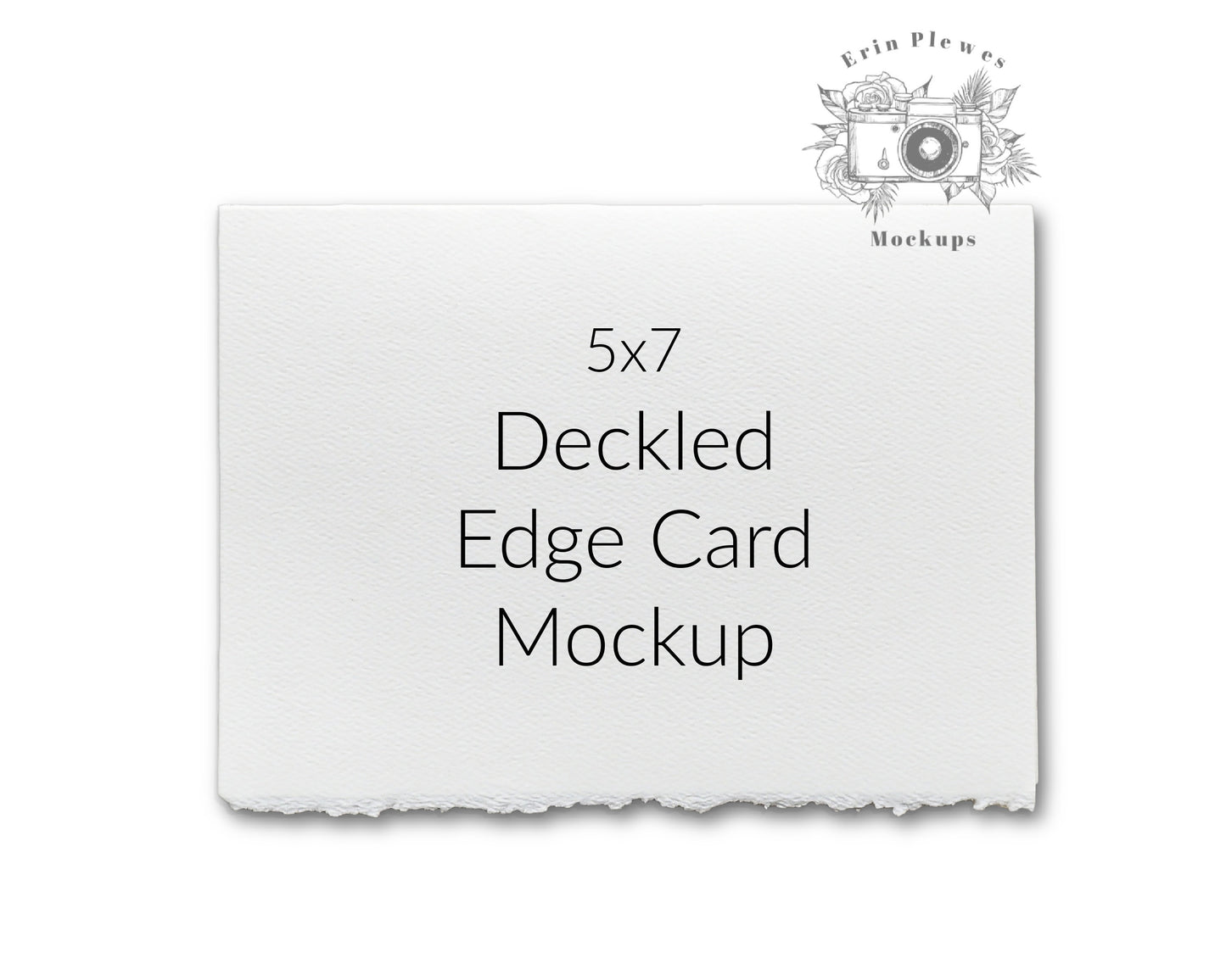 5x7 Card Mock Up with Deckled Edge, Strathmore Greeting Card Mockup, Landscape Deckle Edge Card Mockup, Jpeg PNG Instant Digital Download