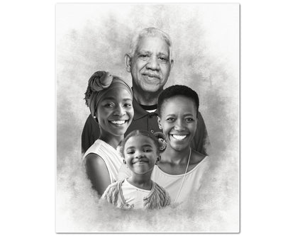 Family Portrait From Different Photos, Add Deceased Loved One to Photo, Combine Photos, Add Person to Photo, Loss of Father Mother Gift