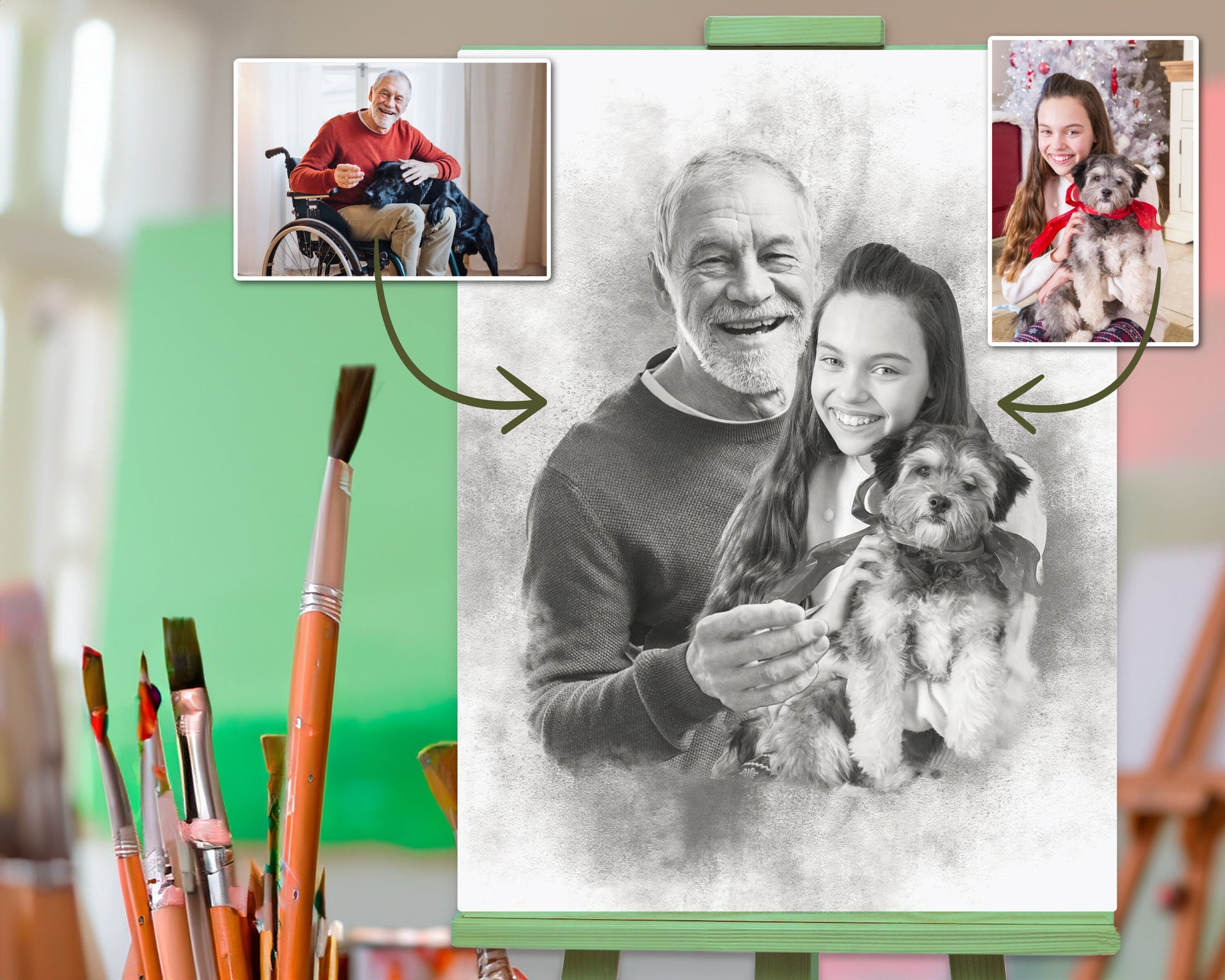 Combine Photos, Add Deceased Loved One to Photo, Custom Memorial Gift, Custom Christmas Gift for Dad Mom, Fast Custom Christmas Gift