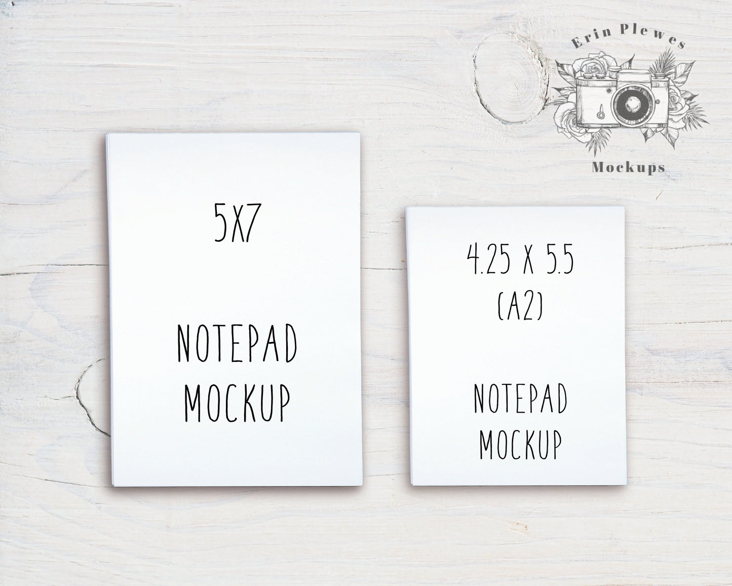 Notepad Mockup 5"x7" and 4.25"x5.5", To Do List Mock Up, A2 and A7 Minimalist Stationery Flatlay, Instant Digital Download Jpeg