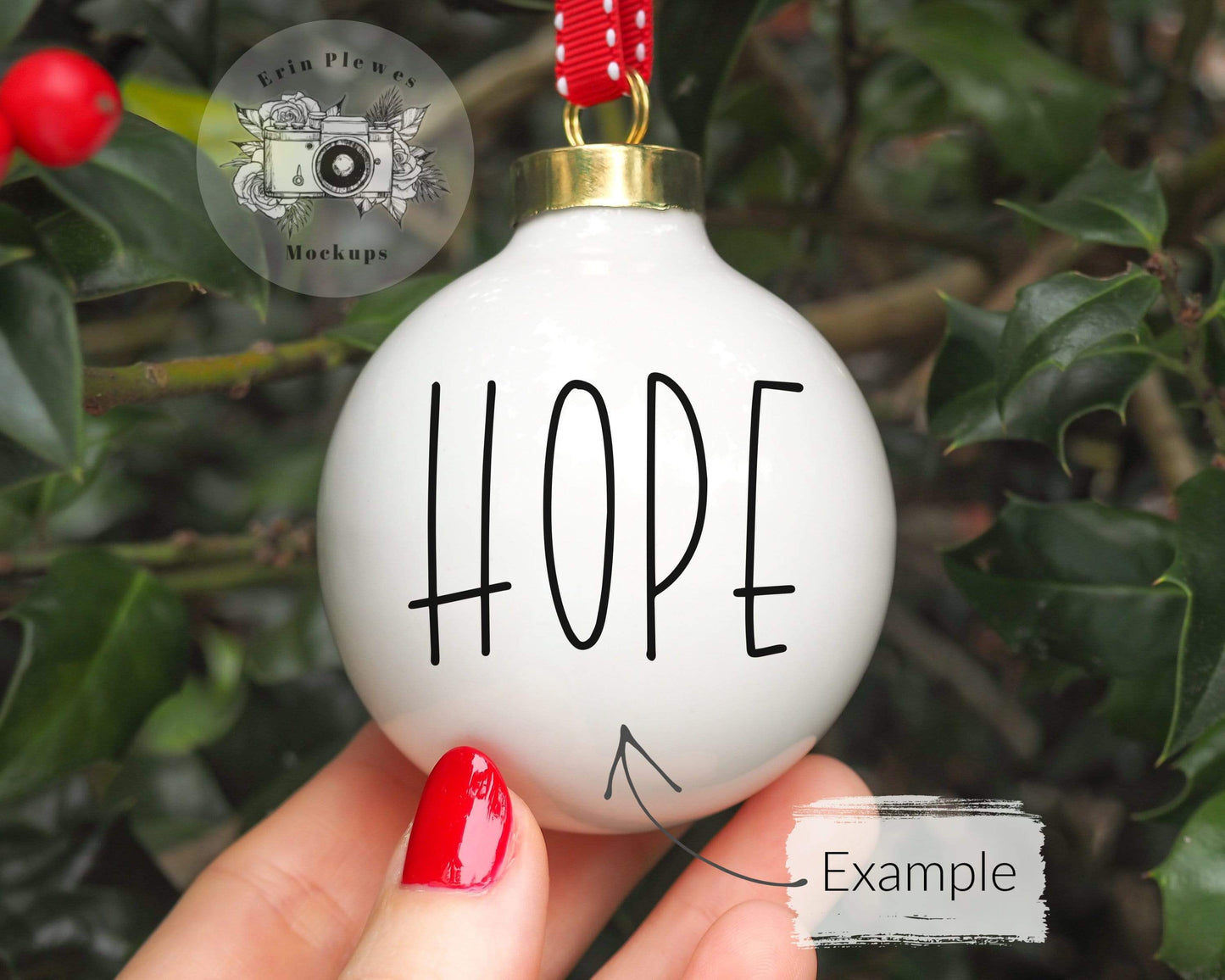 Erin Plewes Mockups Ornament mockup, Christmas ball ornament mock up for styled stock photography, JPG Instant Digital Download Template
