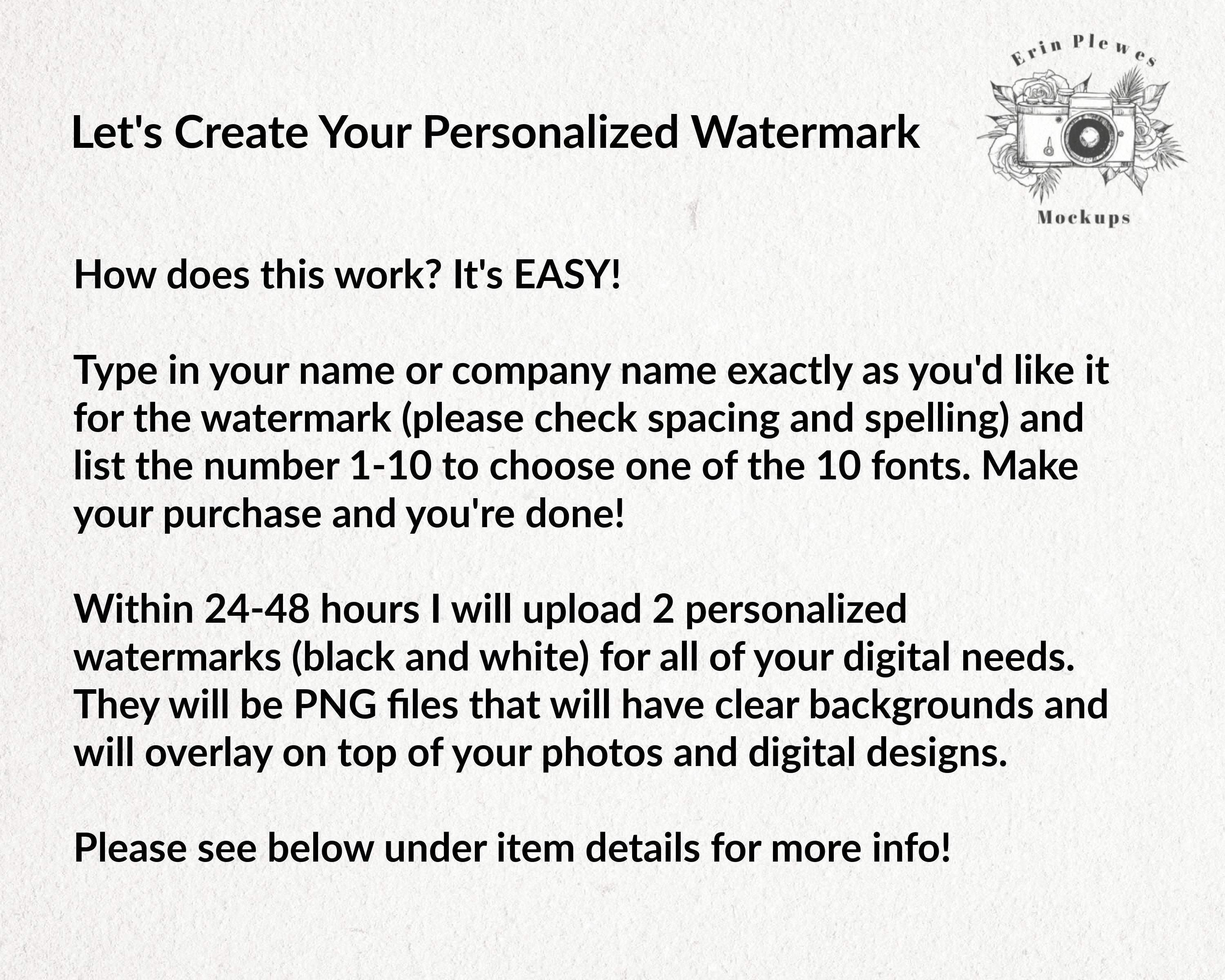 Company Watermark Example Personalized Watermark, Customized Watermark PNG, Company Name Waterma ...