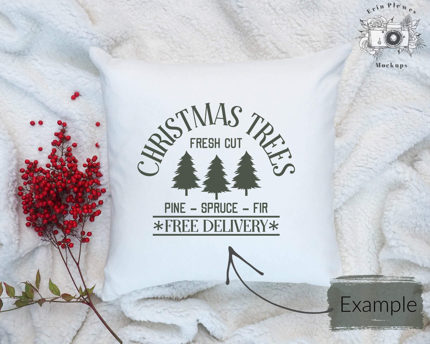 Erin Plewes Mockups Pillow Mockup, White pillow mockup for lifestyle stock photography, square pillow mock up jpeg digital download