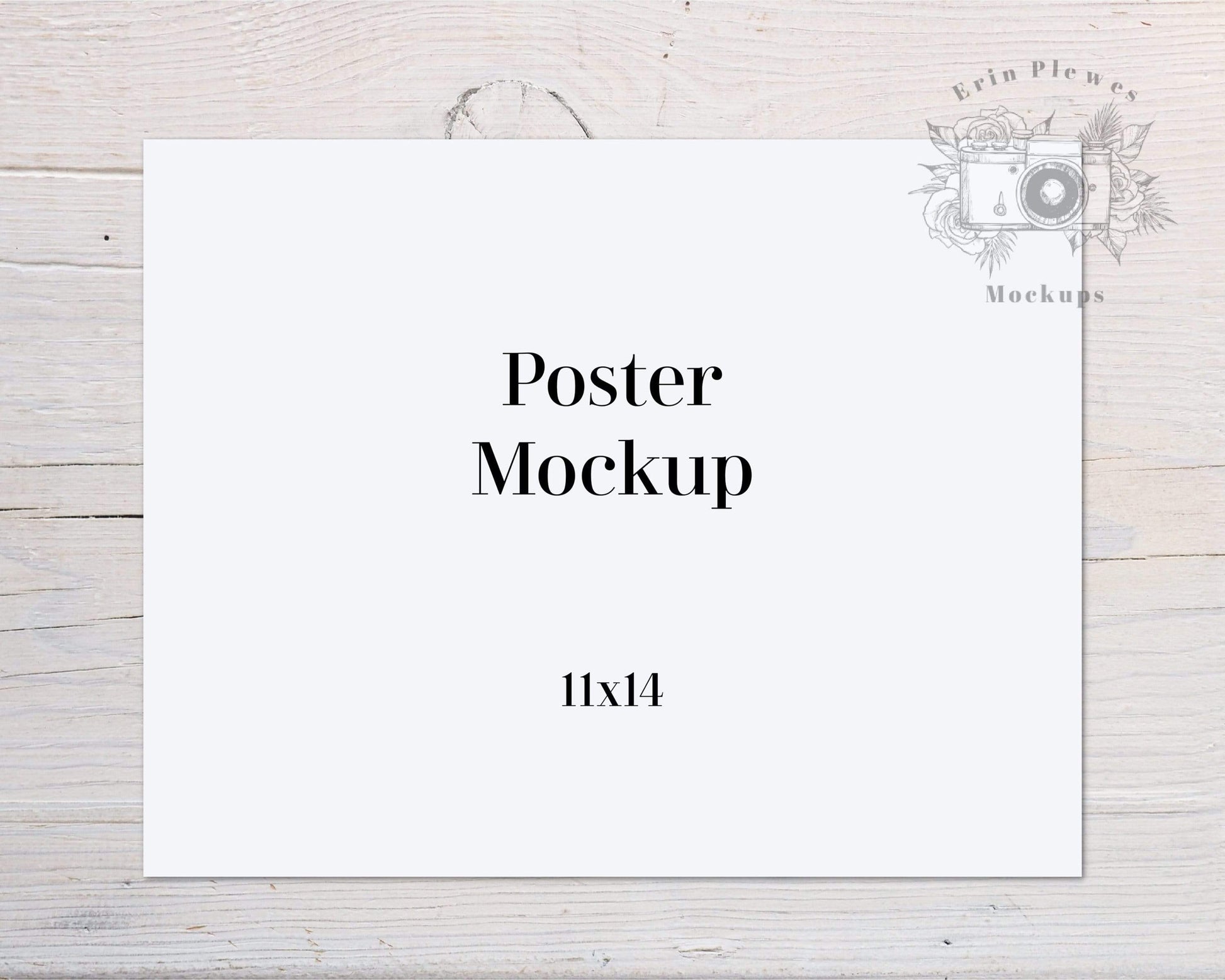 Erin Plewes Mockups Print Mockup 11x14, Poster Mock Up,  Rustic Farmhouse Style Stationary Mock-up, Instant Digital Download Template