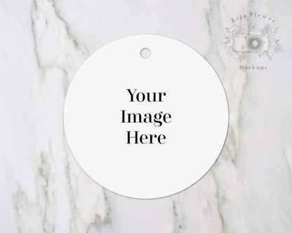 Erin Plewes Mockups Round tag mockup, Wedding gift tag mock up flat lay for present labels and lifestyle stock photography, Jpeg instant Digital Download