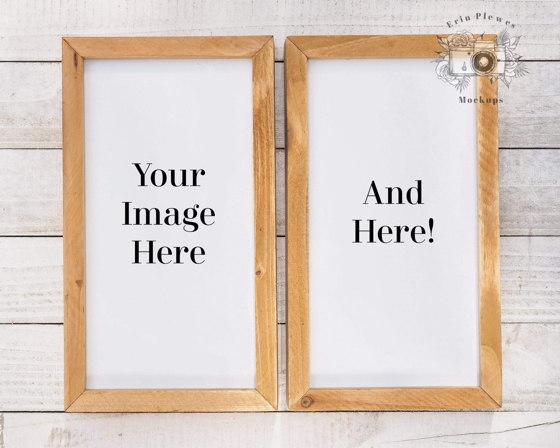 Erin Plewes Mockups Sign Mockup, Wood Sign Mock-up, 2 Signs on white rustic wood stock photo, Farmhouse Mock Up for your svg