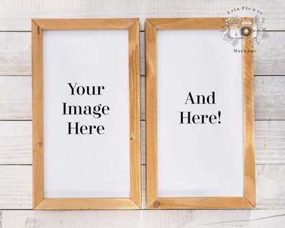 Erin Plewes Mockups Sign Mockup, Wood Sign Mock-up, 2 Signs on white rustic wood stock photo, Farmhouse Mock Up for your svg