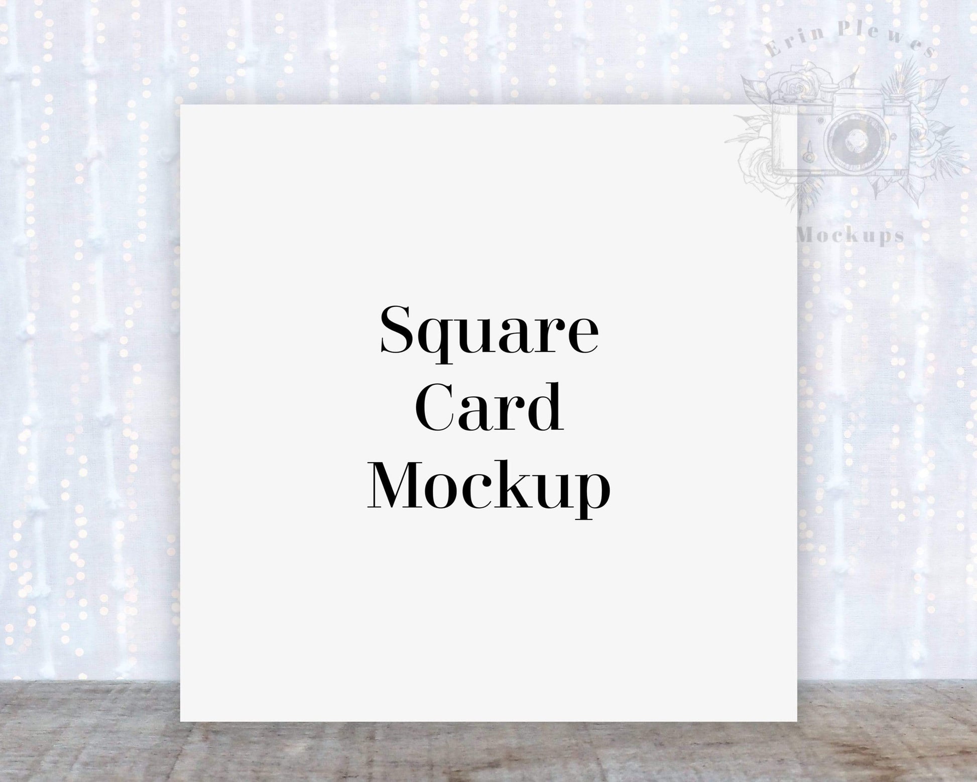 Erin Plewes Mockups Square card mockup, Greeting card mock up for rustic Wedding invitations and stationery, Jpeg Instant Digital Download Template