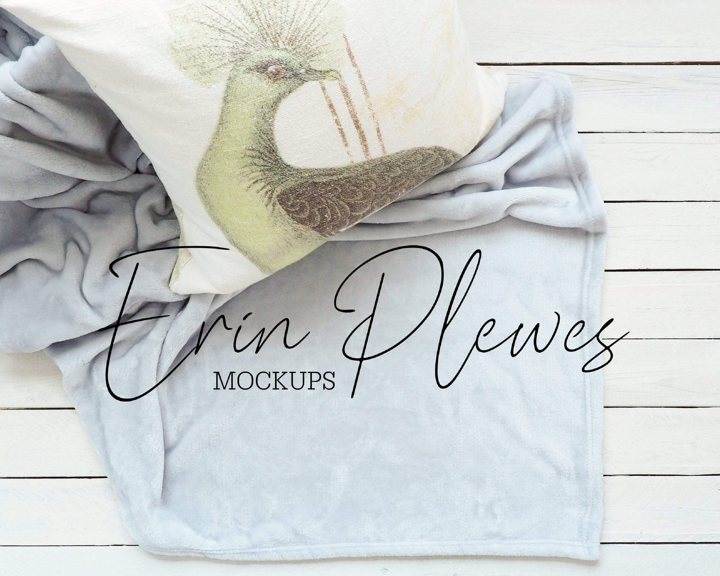 Erin Plewes Mockups Mockup Throw Blanket Mockup, Gray Fleece Blanket Mock Up, Farmhouse Style Stock Photo, Silver Blanket Flat Lay Template